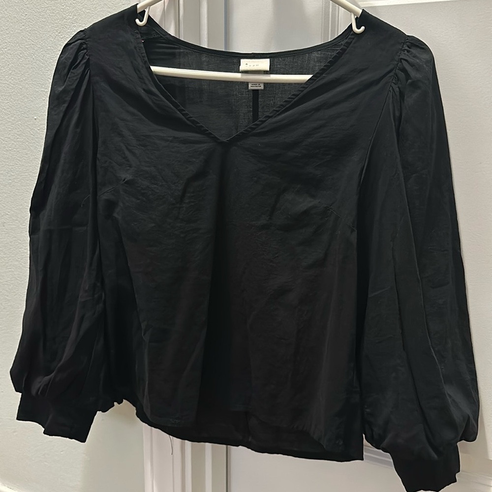 Black Blouse with Bold Sleeves